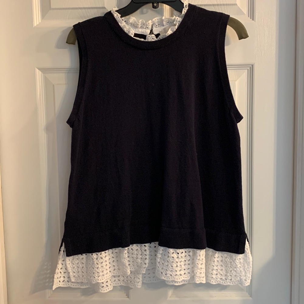 Loft navy blue sleeveless top size Large